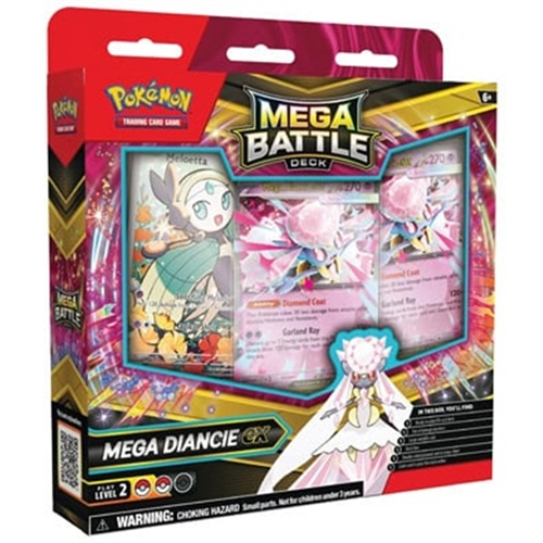 Mega Battle Deck – Mega Diancie ex, komplet 60-korts Pokémon TCG deck med Mega Diancie ex, mønt, spillemåtte og kodekort